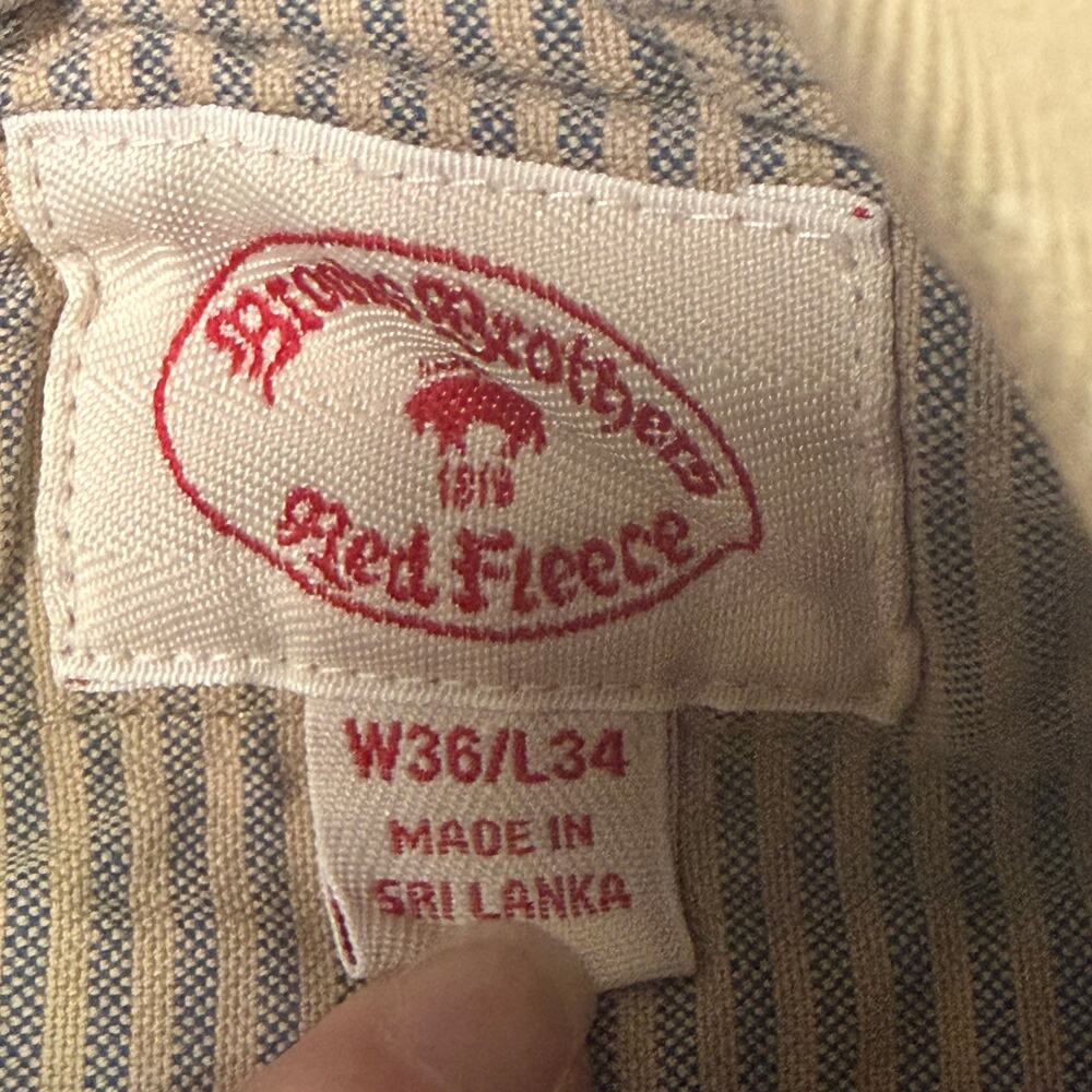 Brooks Brothers Men’s 36x34 Red Fleece Chino Pants Stretch Cotton Tan Flat Front - Picture 3 of 7